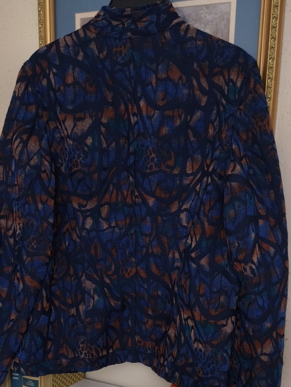 vintage reversible jacquard jacket rich abstract Office Y2k Large - Picture 8 of 10